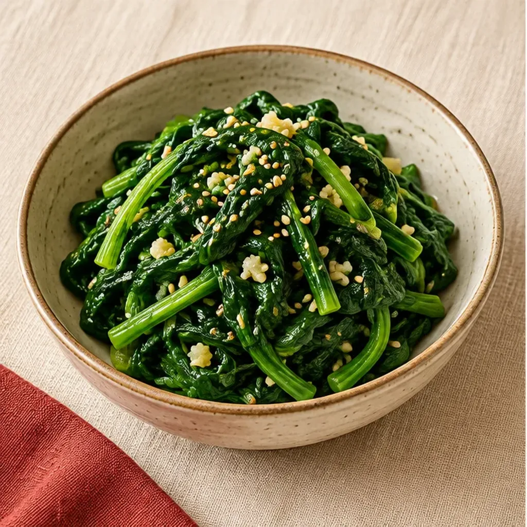 AI-generated serving suggestion for Sesame spinach namul