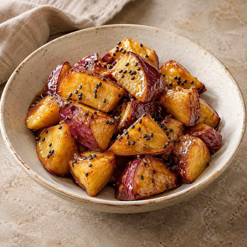 AI-generated serving suggestion for Sweet potato mattang