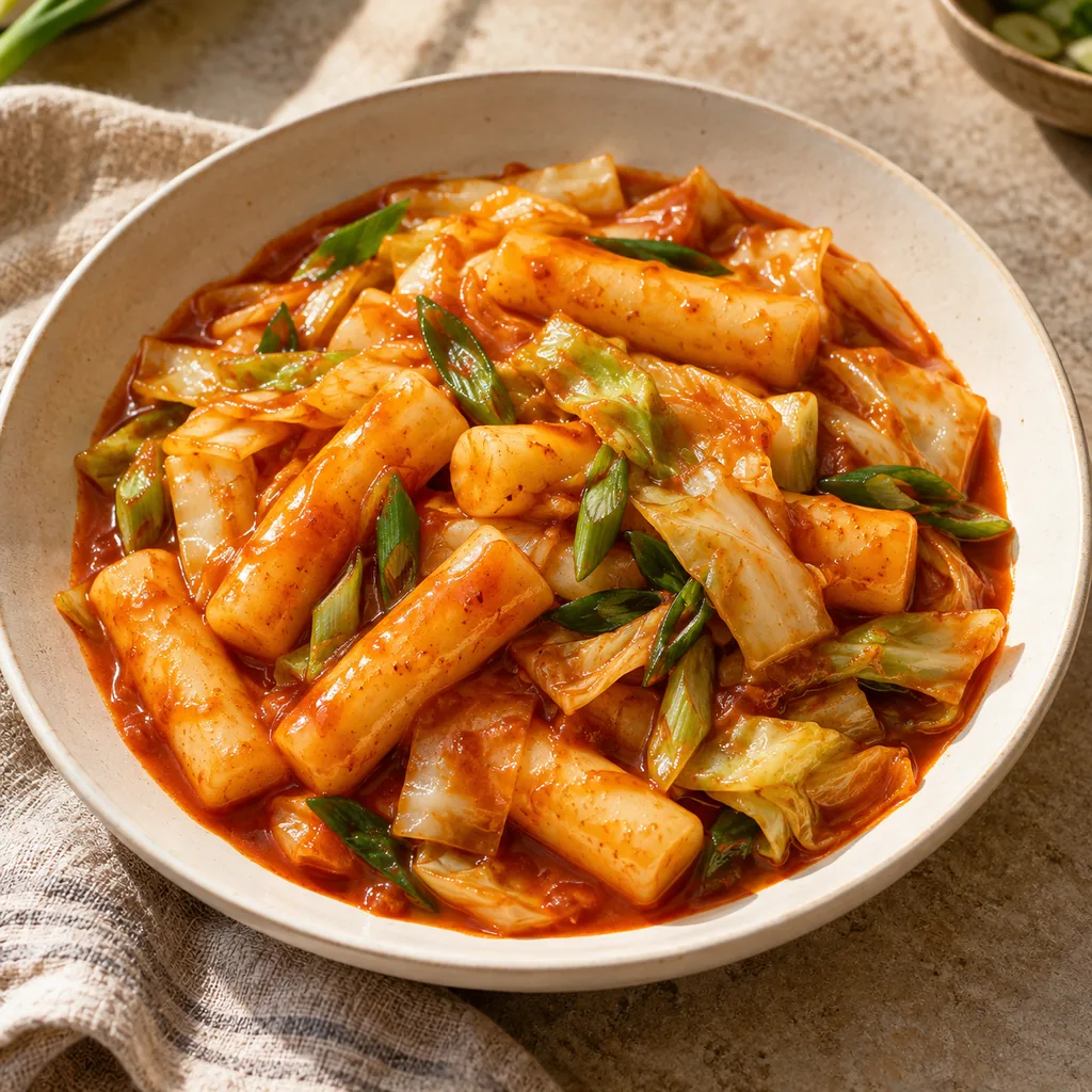 AI-generated serving suggestion for Vegetable tteokbokki