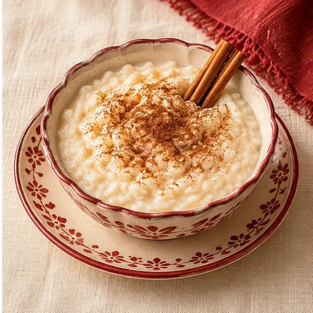 AI-generated serving suggestion for Arroz con leche