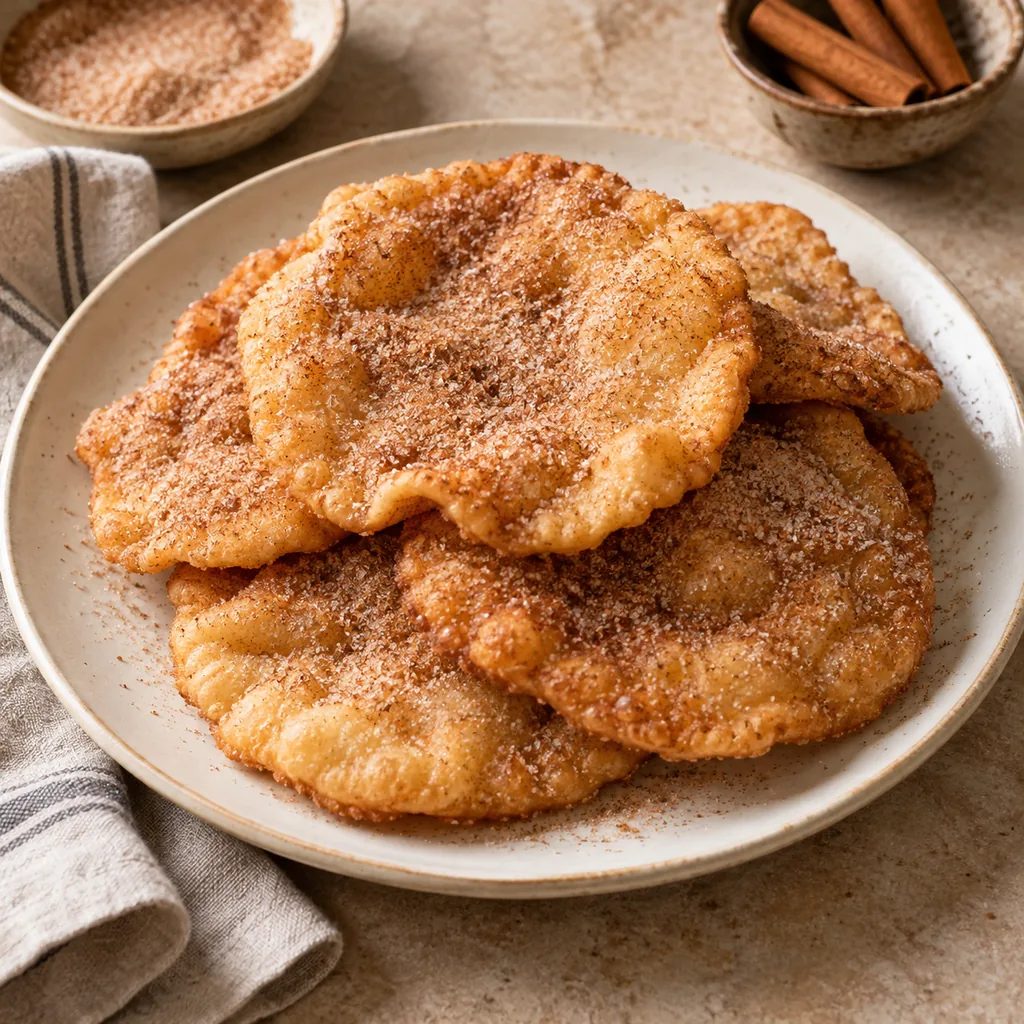 AI-generated serving suggestion for Cinnamon sugar bunuelos