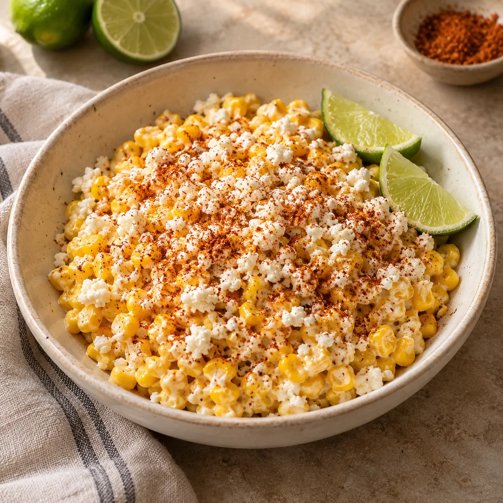 AI-generated serving suggestion for Esquites corn cups