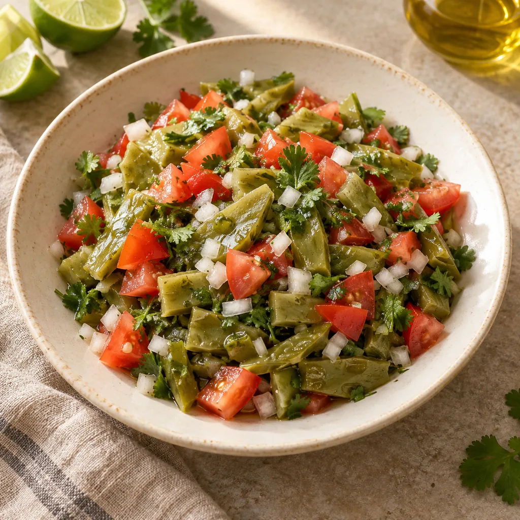 AI-generated serving suggestion for Nopales tomato salad