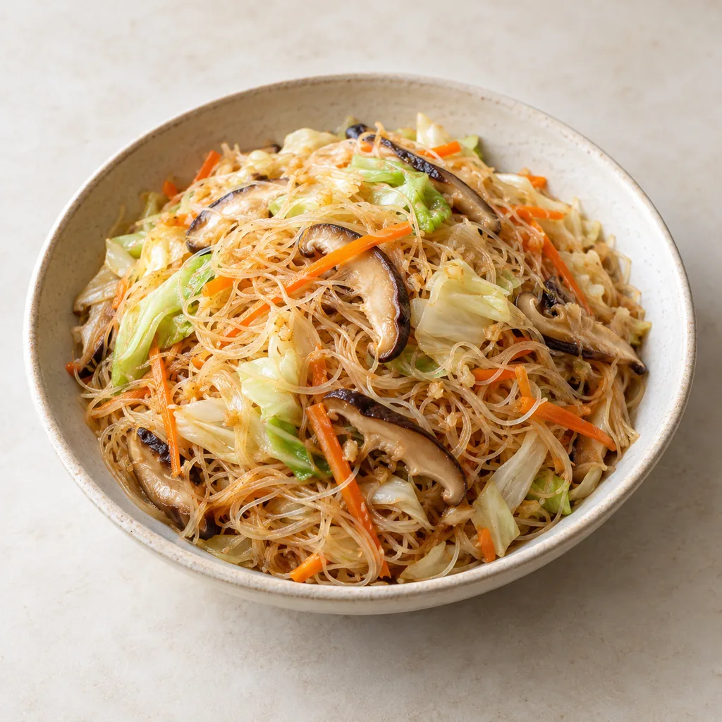 AI-generated serving suggestion for Taiwanese fried rice vermicelli