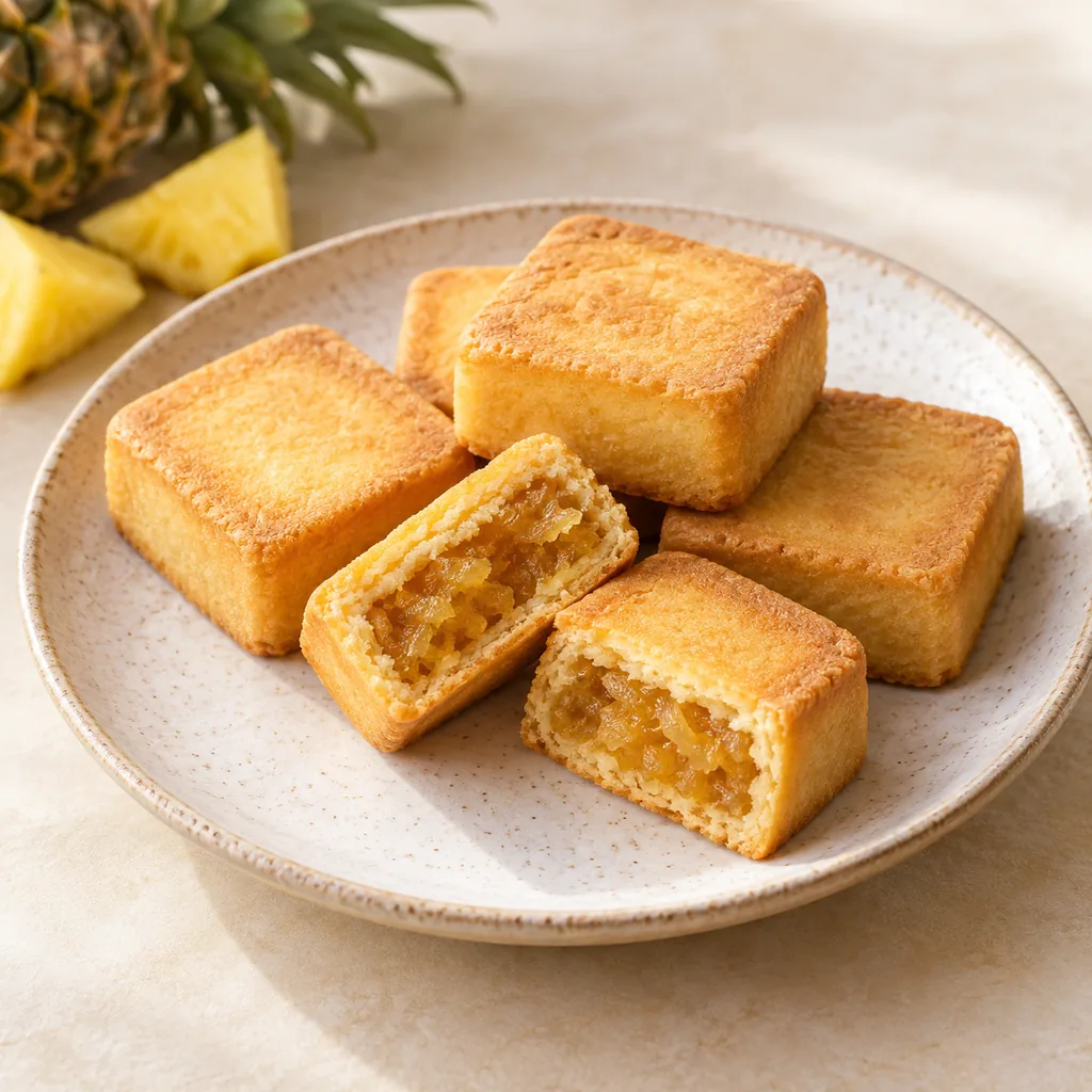 AI-generated serving suggestion for Pineapple cakes