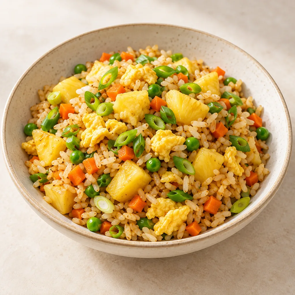 AI-generated serving suggestion for Pineapple and egg fried rice