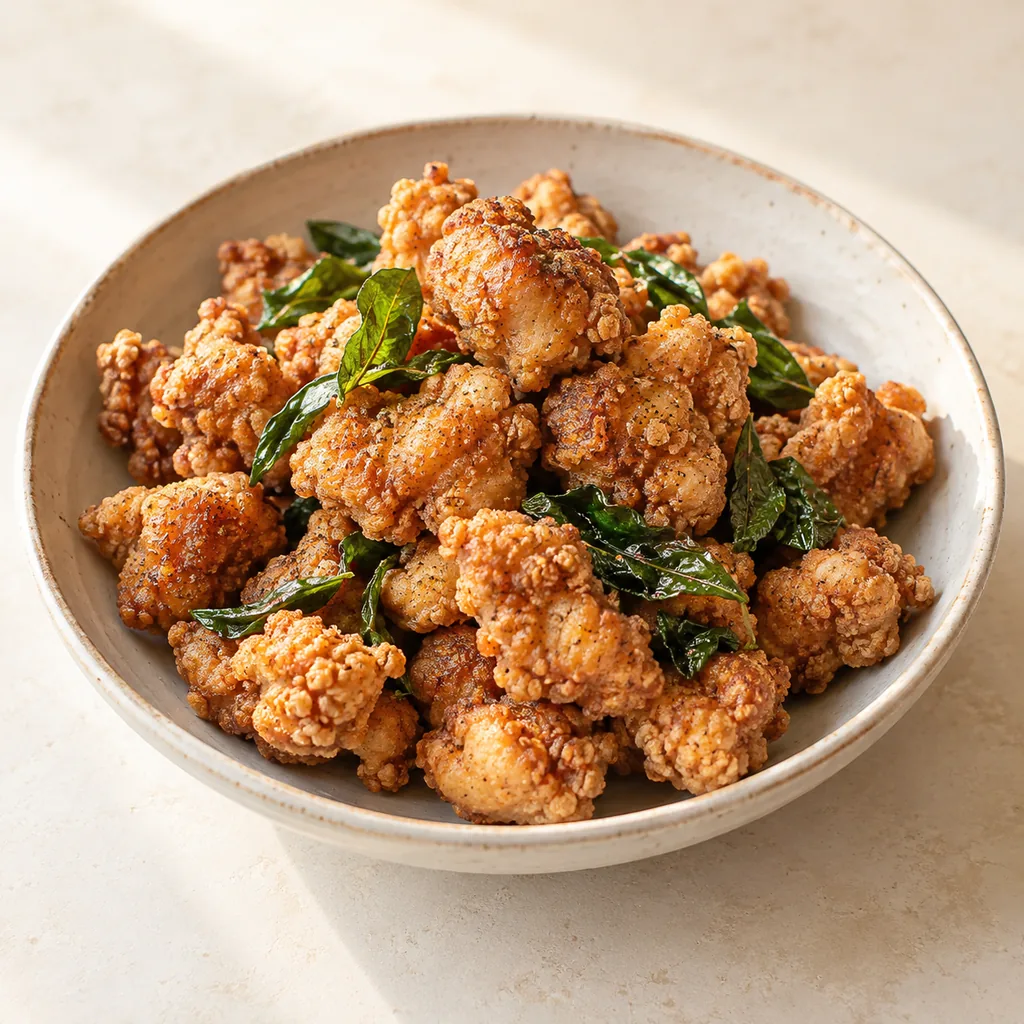 AI-generated serving suggestion for Taiwanese popcorn chicken