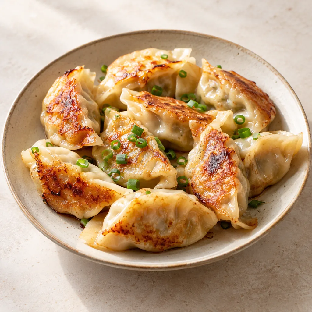 AI-generated serving suggestion for Pork and cabbage dumplings