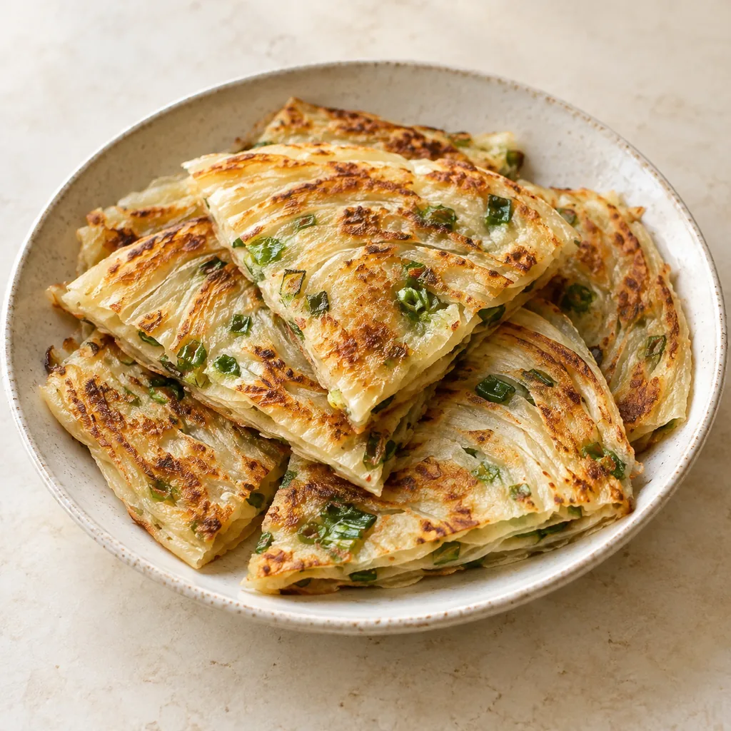 AI-generated serving suggestion for Scallion pancakes