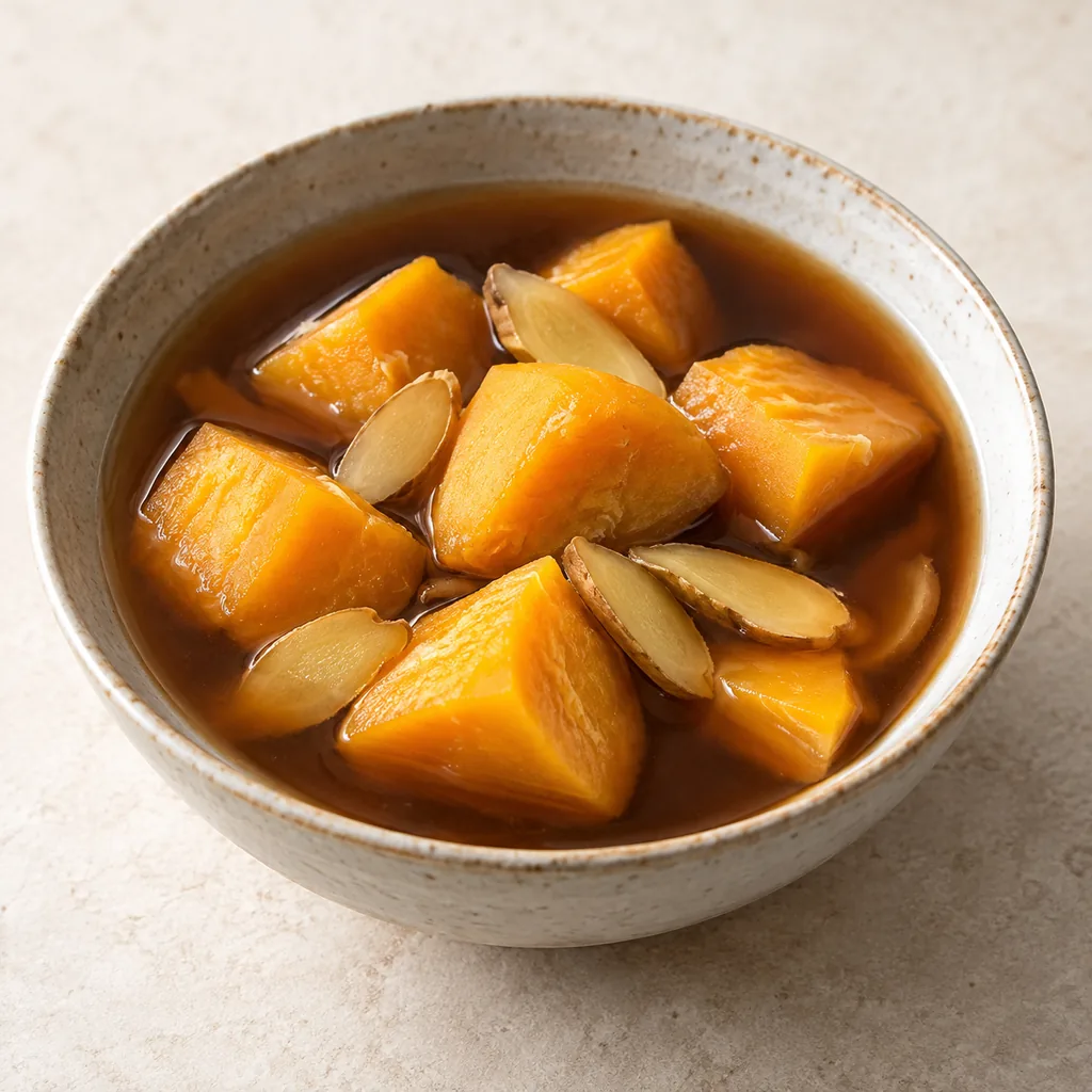 AI-generated serving suggestion for Sweet potato ginger soup
