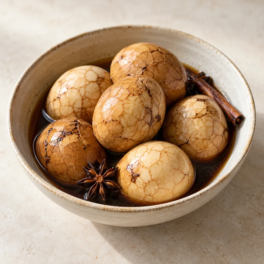 AI-generated serving suggestion for Tea eggs