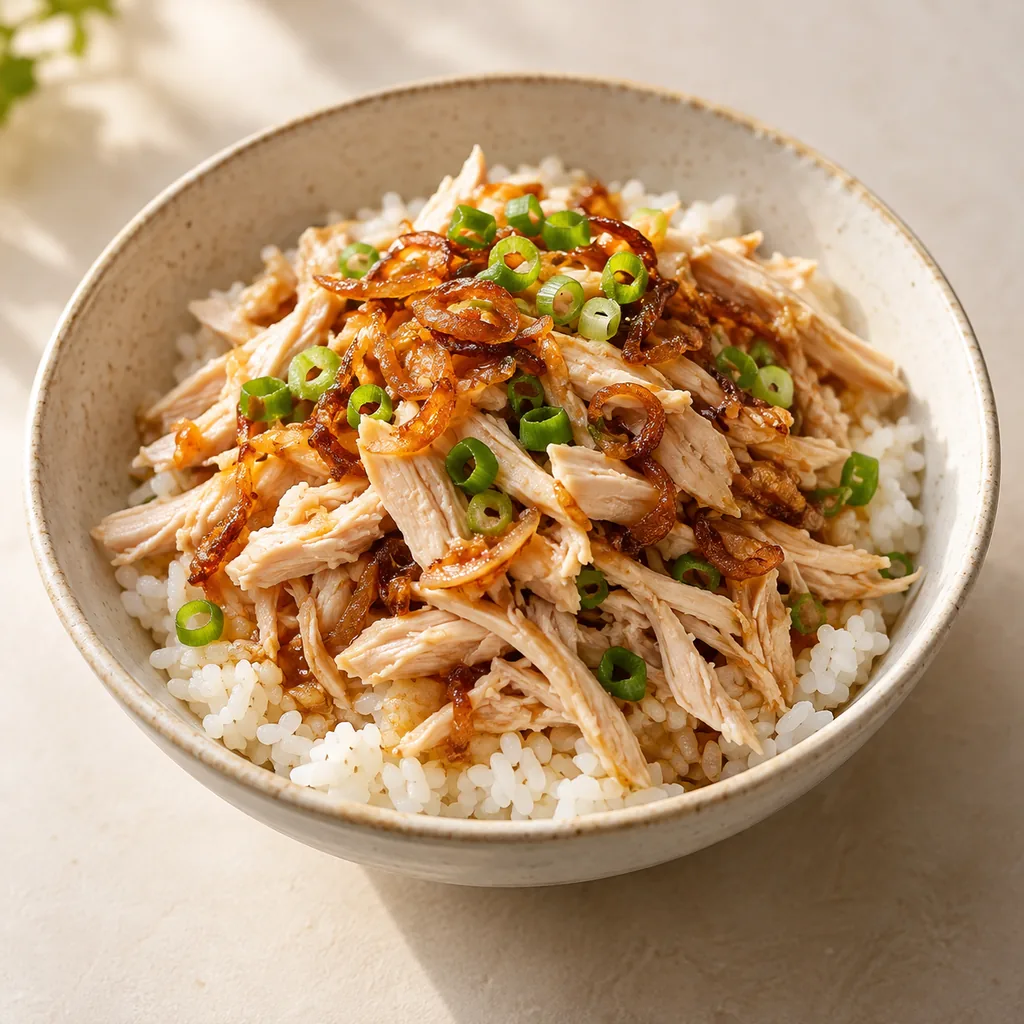 AI-generated serving suggestion for Chiayi-inspired turkey rice