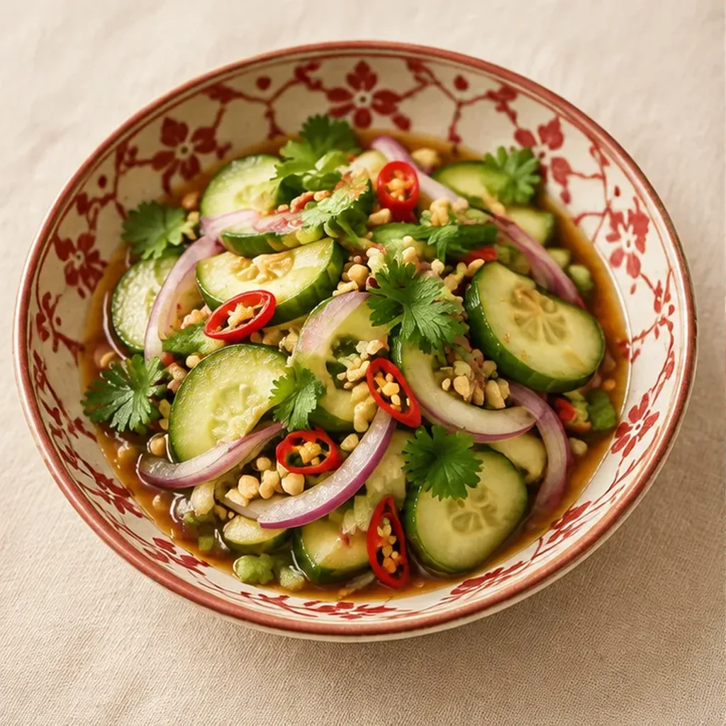AI-generated serving suggestion for Quick cucumber relish