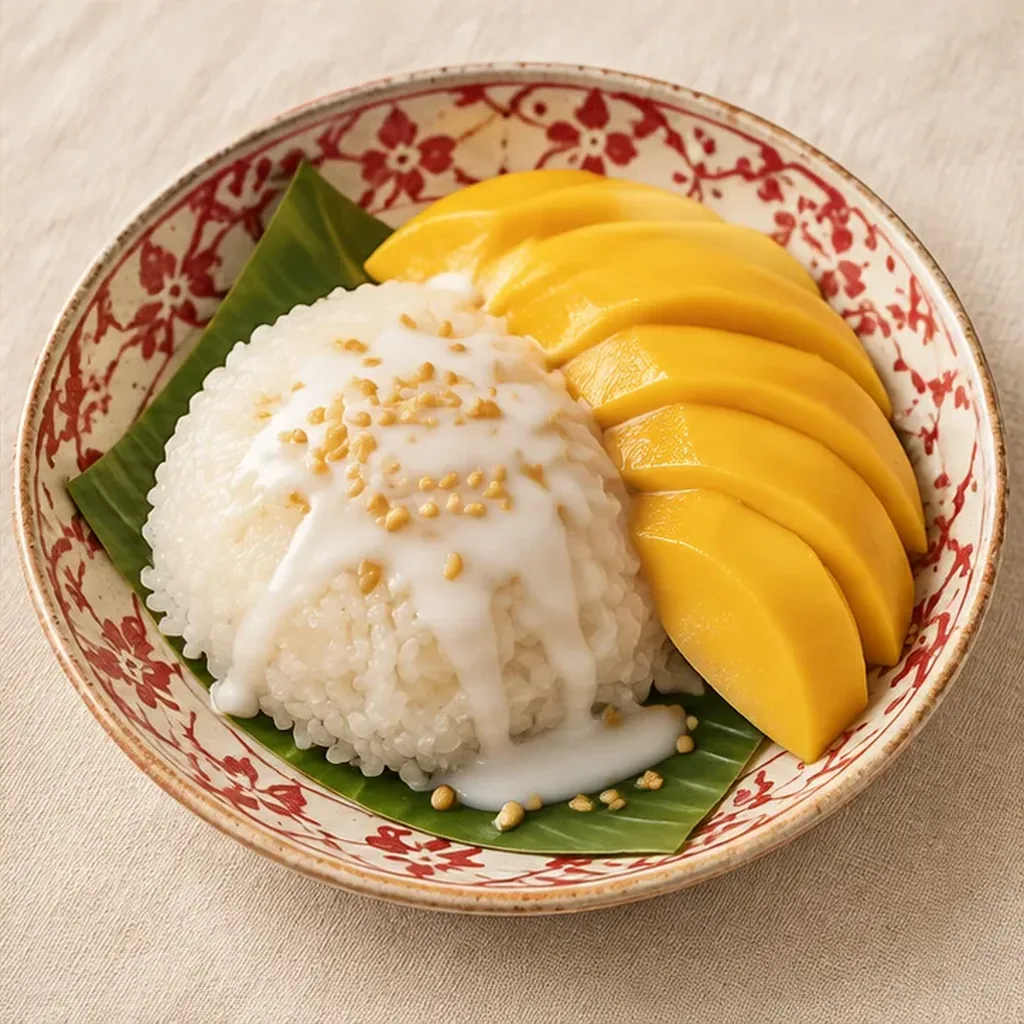 AI-generated serving suggestion for Mango coconut sticky rice