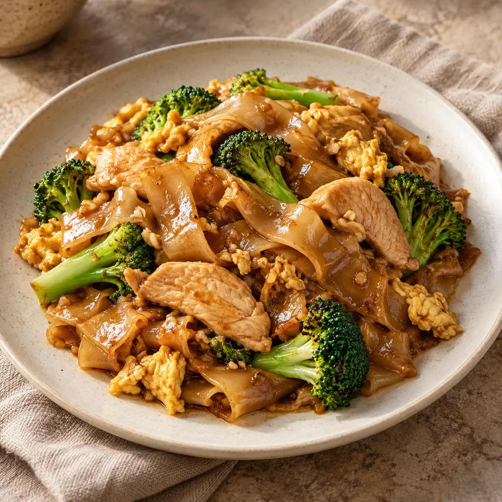 AI-generated serving suggestion for Chicken pad see ew