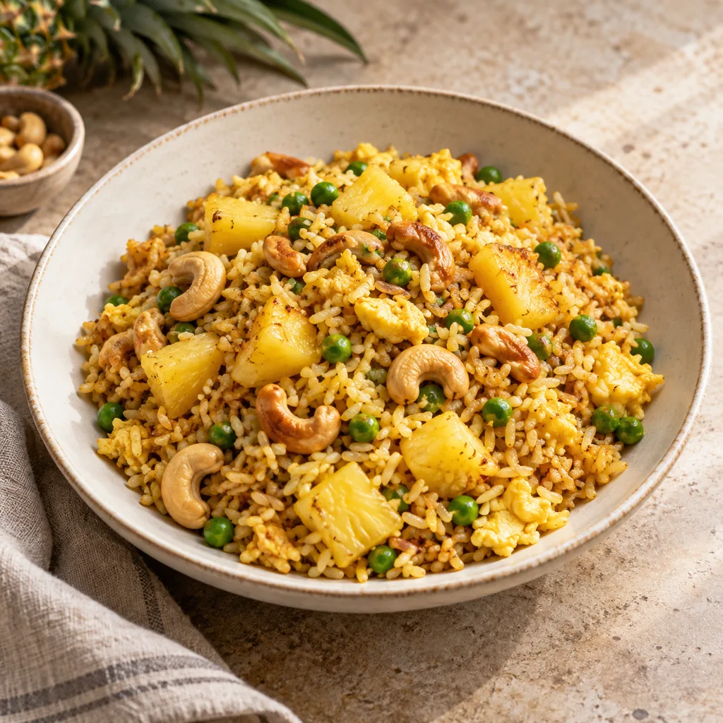 AI-generated serving suggestion for Pineapple fried rice