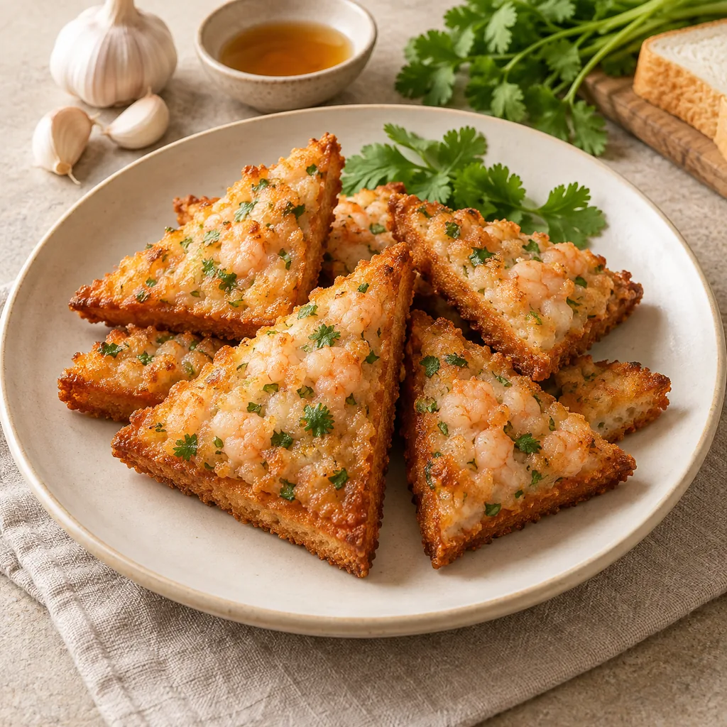 AI-generated serving suggestion for Thai-style shrimp toast