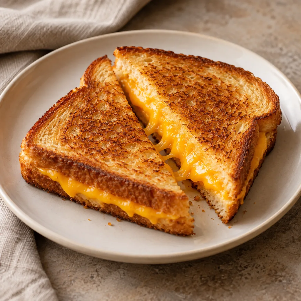 AI-generated serving suggestion for American-style grilled cheese
