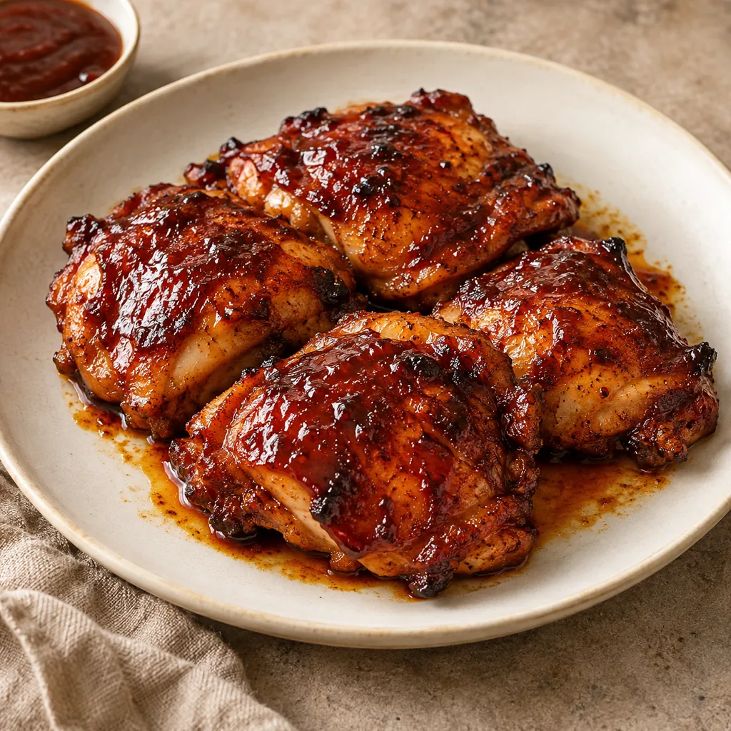 AI-generated serving suggestion for Baked barbecue chicken