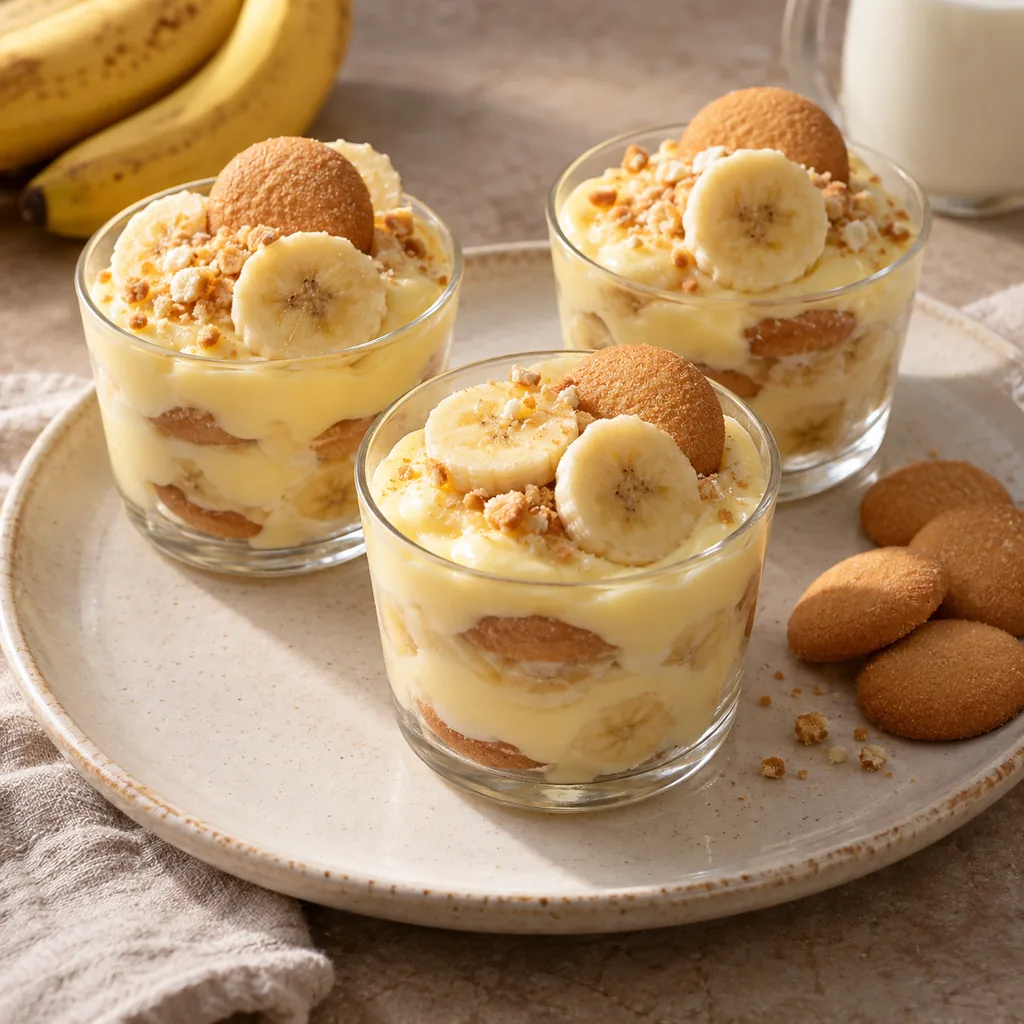 AI-generated serving suggestion for Banana pudding cups
