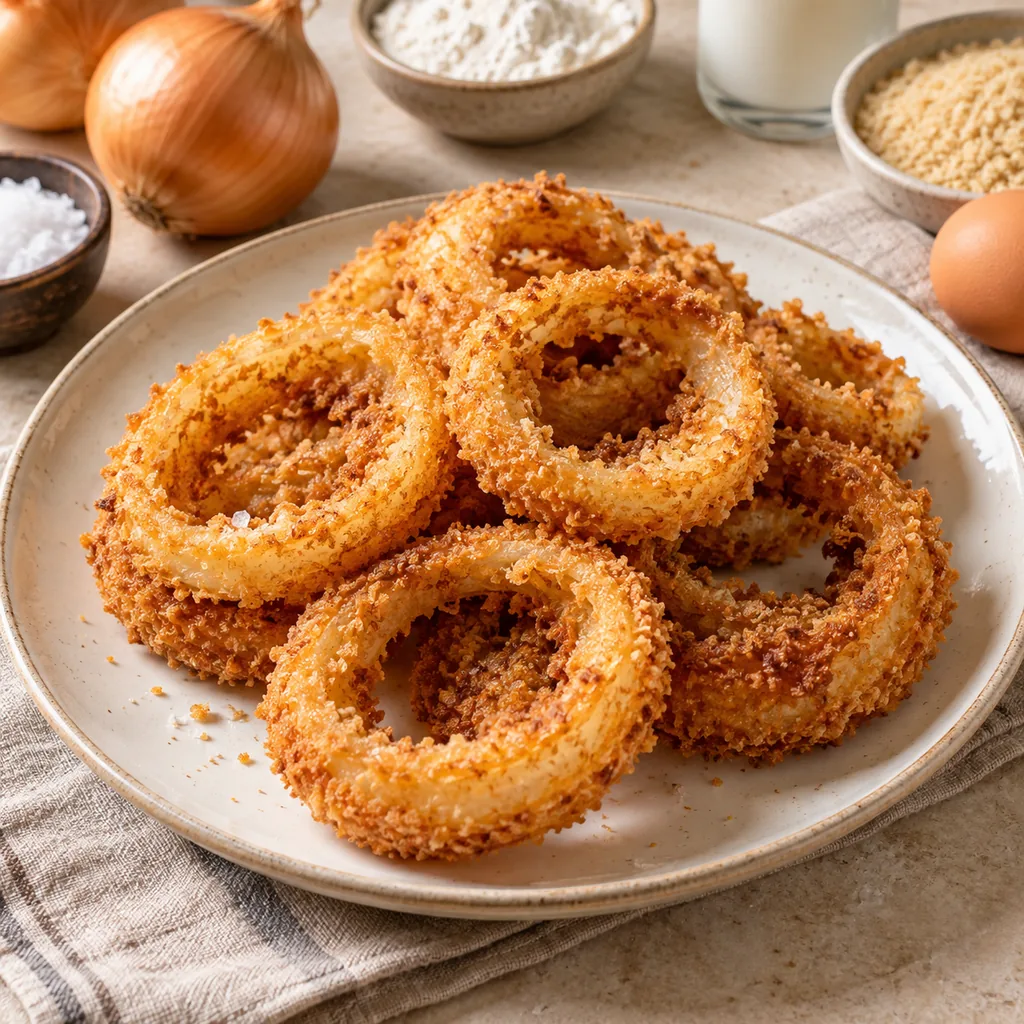 AI-generated serving suggestion for Crisp onion rings
