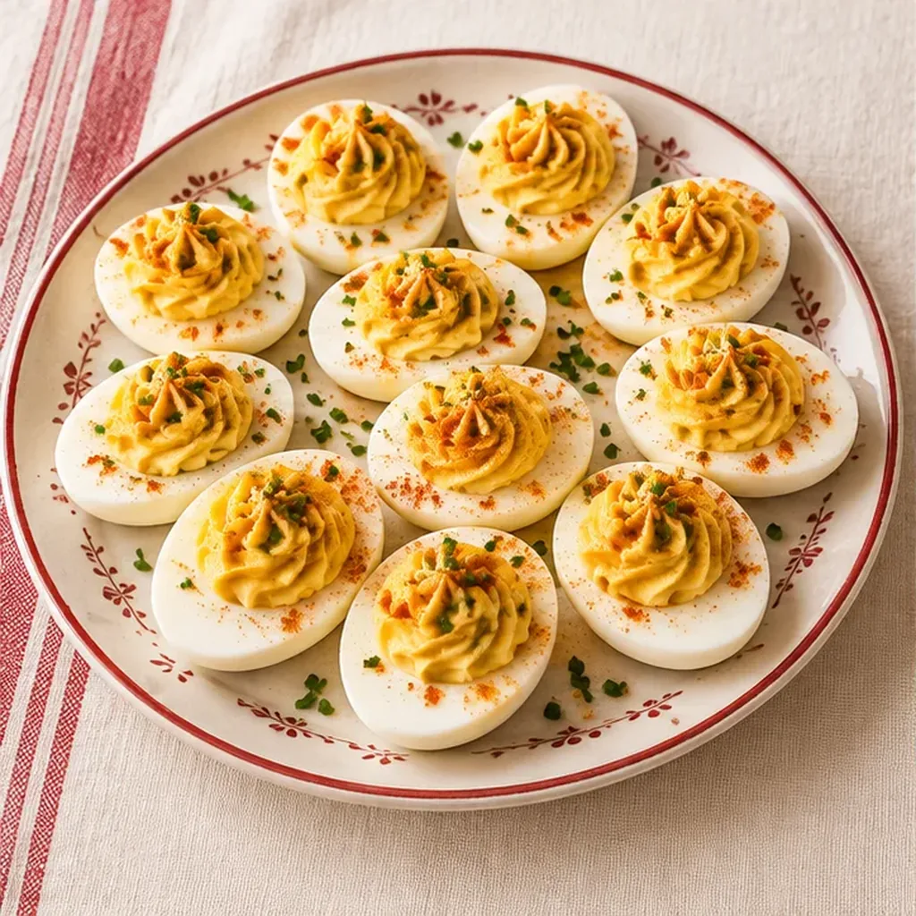 AI-generated serving suggestion for Deviled eggs