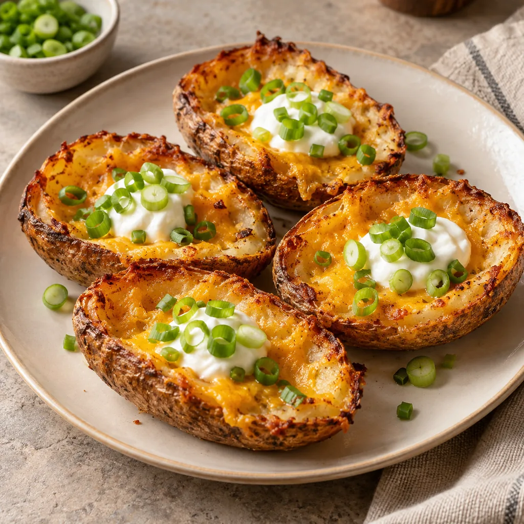 AI-generated serving suggestion for Loaded potato skins