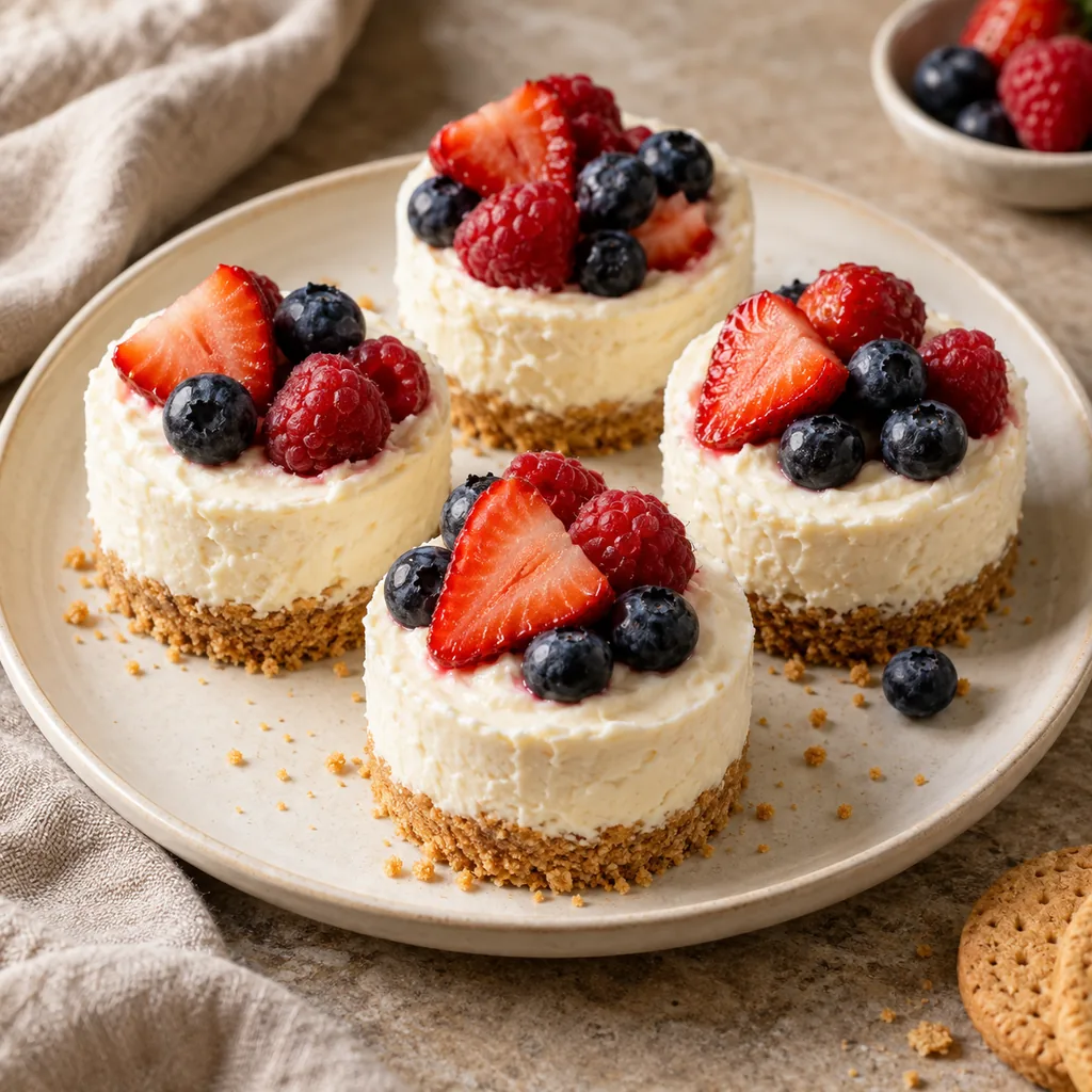 AI-generated serving suggestion for No-bake berry cheesecake cups