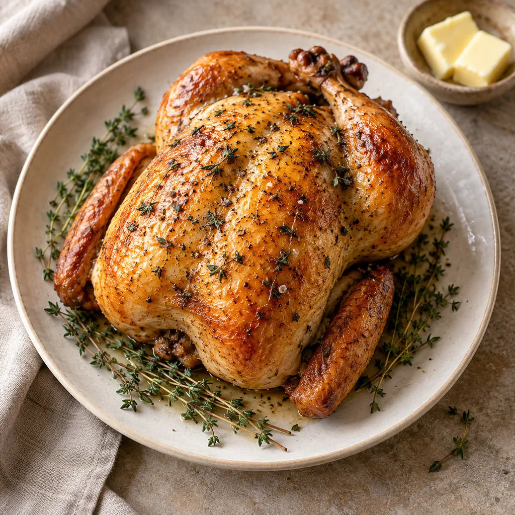 AI-generated serving suggestion for Simple roast chicken