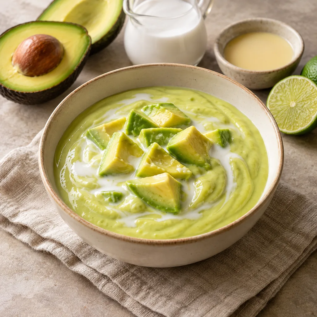 AI-generated serving suggestion for Avocado coconut cream