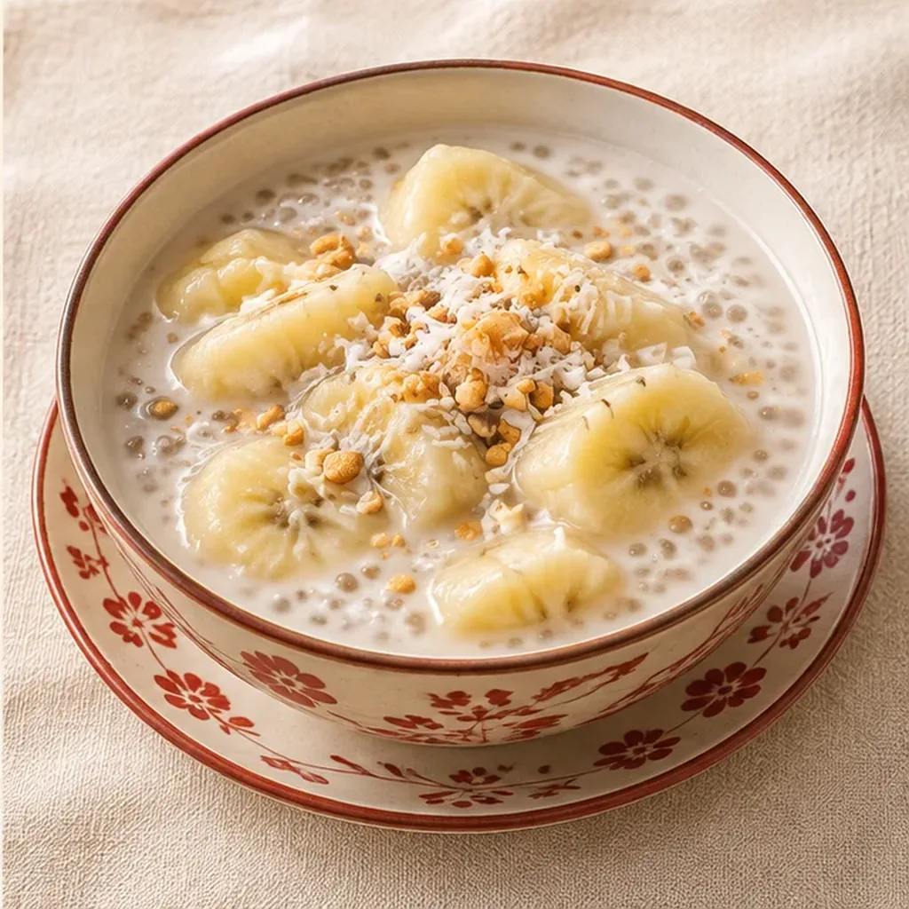 AI-generated serving suggestion for Banana coconut tapioca