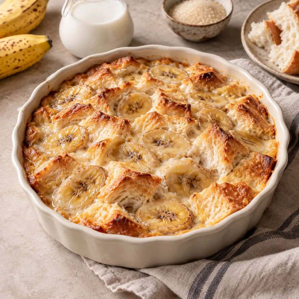 AI-generated serving suggestion for Baked banana coconut cake