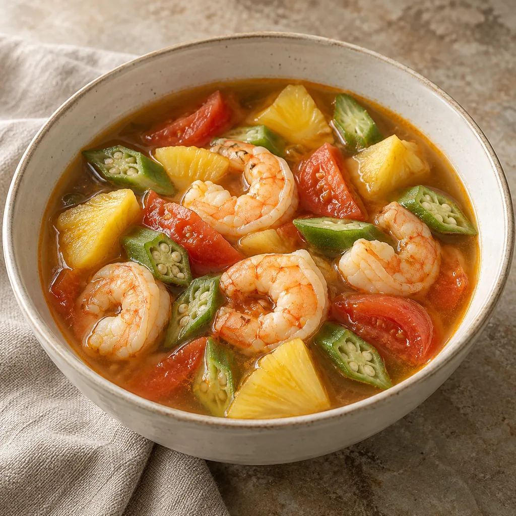 AI-generated serving suggestion for Sour shrimp soup