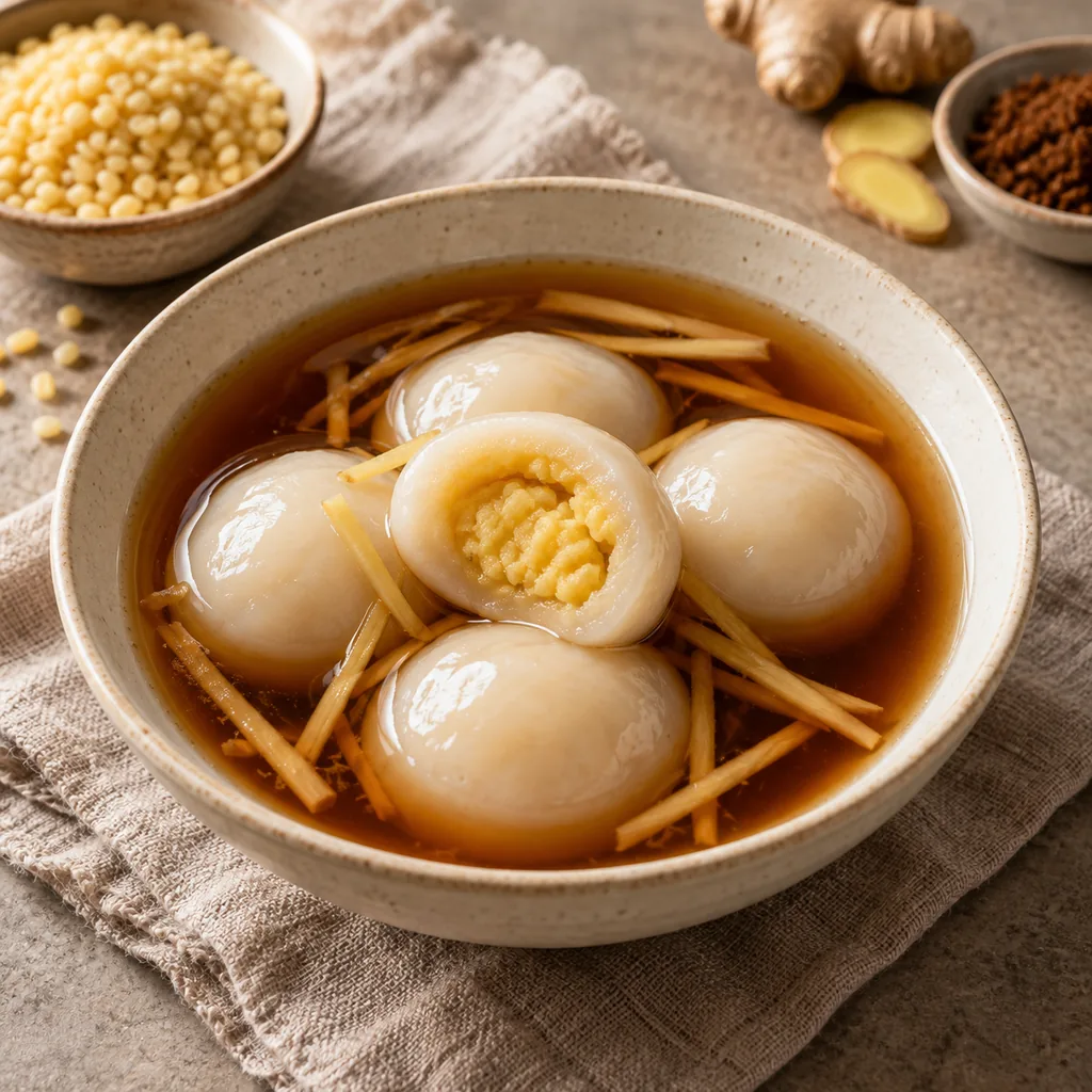 AI-generated serving suggestion for Mung bean rice dumplings