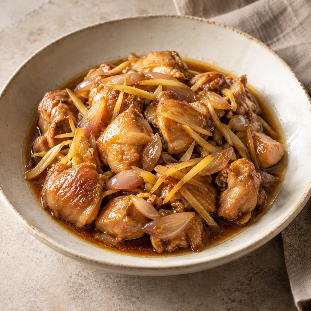 AI-generated serving suggestion for Ginger braised chicken