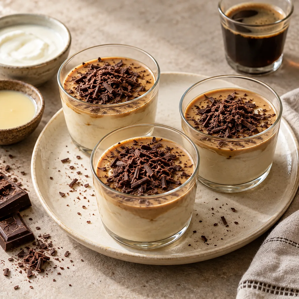 AI-generated serving suggestion for Coffee yogurt dessert cups